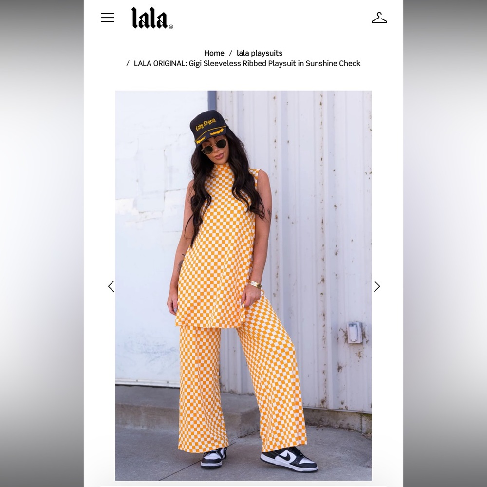 Gigi Sleeveless play suit in Sunshine Check